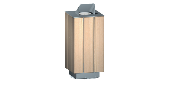 Poubelles et corbeilles publiques carrées - Gamme Link - ref. 110580J - 750L - Compatible système Jumbo_0