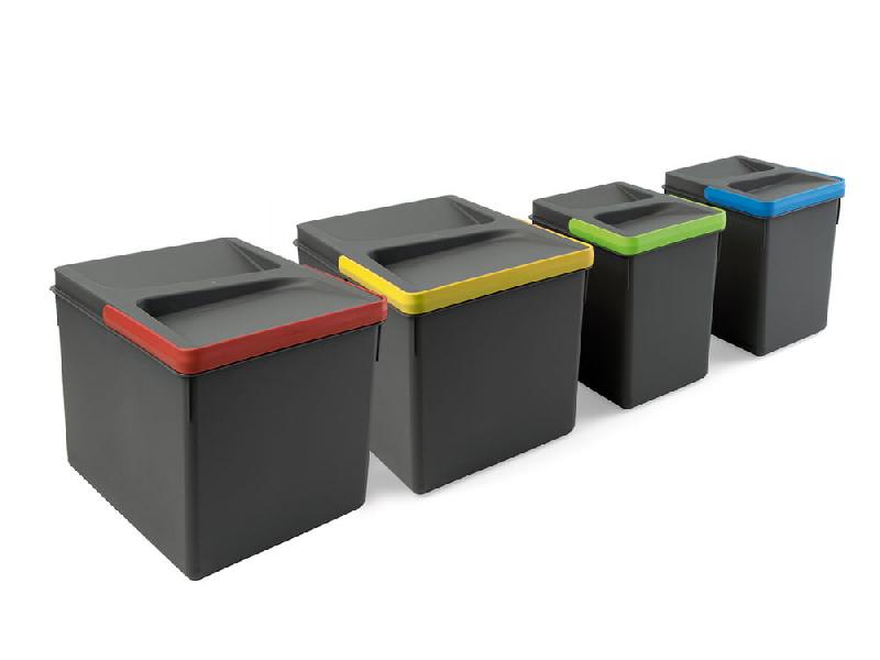 Poubelles pour tiroir de cuisine recycle, hauteur 216, 2x12 litres + 2x6 litres_0