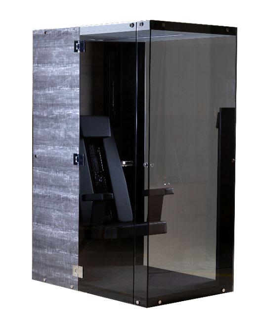 Sauna cabine infrarouge - confort 1 - 1 personne - 1800W - panneau en résine - imitation chêne ou anthracite_0
