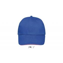Sol's - Casquette 6 panneaux BUFFALO Bleu Roi / Rouge Corail Taille Unique - Taille unique bleu 3660731241324_0
