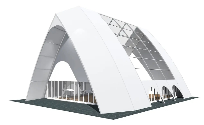 Structure cathédrale pour événements - HTS TENTIQ GMBH - Toiture voûtée et spécifications modulables_0