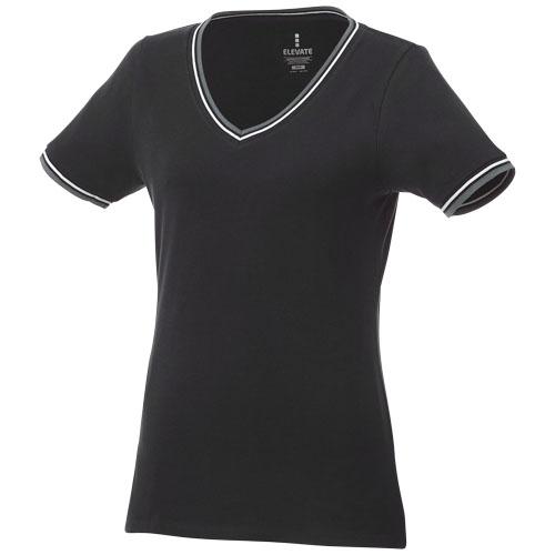 T-shirt maille piquée manches courtes femme Elbert - col V - 100% coton - 180 g/m²_0