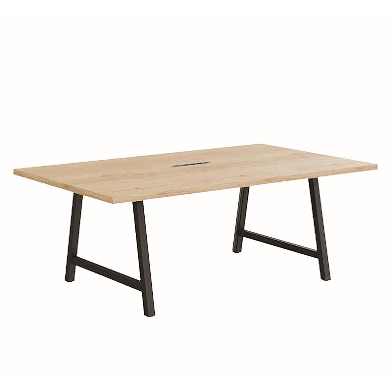 Table de réunion COHESION - Pied métal avec mediabox - Fabrication française - Marque Buronomic_0