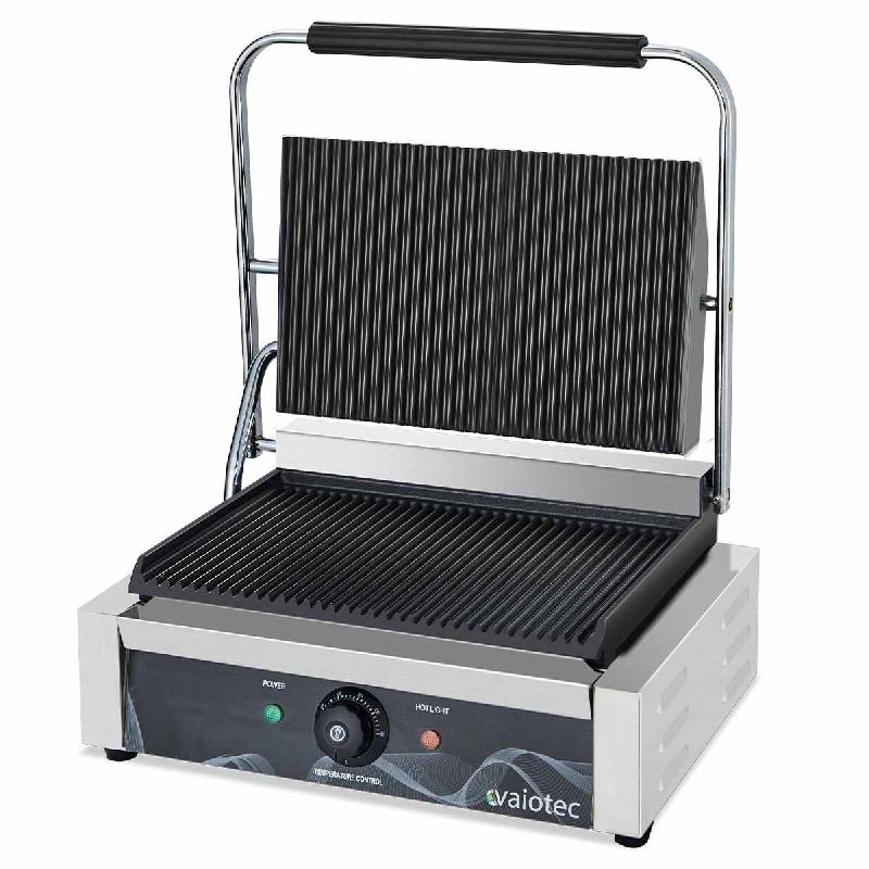 Vaiotec Gril de contact électrique EASYLINE, surface nervurée, 430 x 390 mm - inox 10592_0