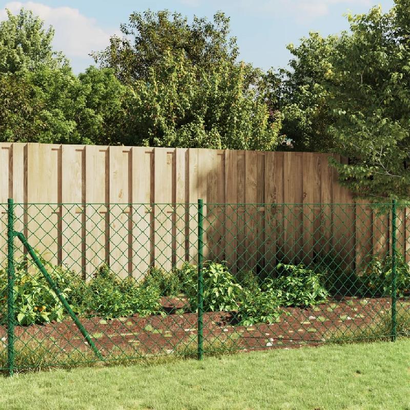 Vidaxl clôture à mailles losangées avec bride vert 0,8x10 m 153936_0