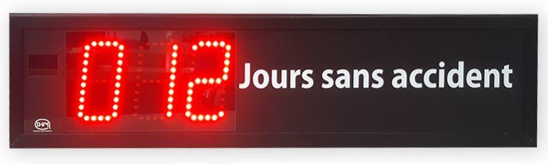 Afficheur int./ext. LED - 3 chiffres 8 cm rouges - compteur jours sans accident de travail #0831rg_0