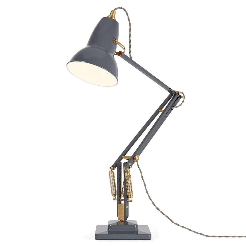 ANGLEPOISE ORIGINAL 1227 BRASS LAMPE POSER GRISE