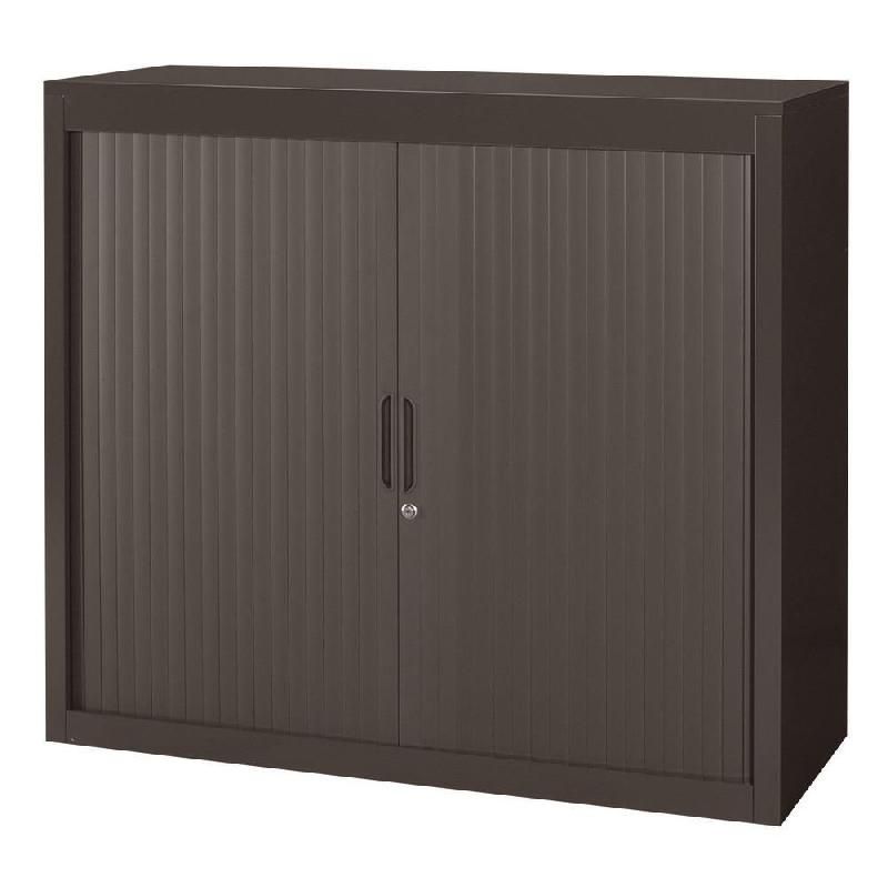 ARMOIRE MÉTAL CLASSTOUT CLASSIQUE - A RIDEAUX - L. 120 X  H. 100 CM - CORPS ANTHRACITE  - RIDEAUX ANTHRACITE