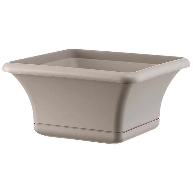 ArtPlast - Pot carré 24 cm avec soucoupe, anthracite - Collection CIOTOLA SALLY - gris plastique polypropylène ZA2302_0