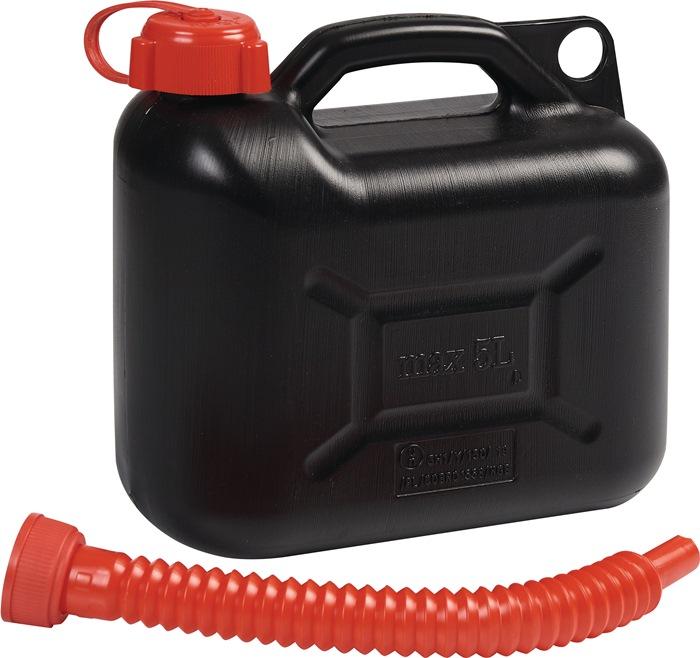 Bidon de transport de carburant noir 5L - HD-PE - L265xl135xH270mm - Avec autorisation ONU_0