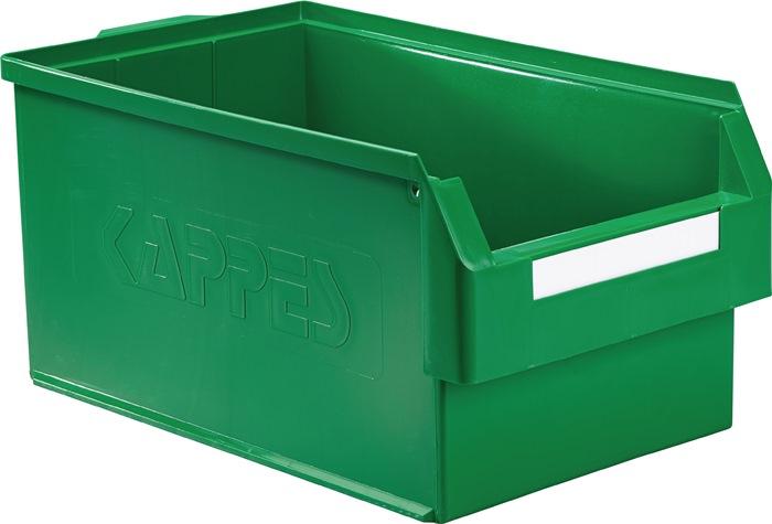 Boîte de rangement à ouverture frontale RASTERPLAN - PE vert - L500 x l300 x H250 mm - Résistante et compatible alimentaire_0