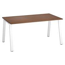 BUREAU DROIT INDIVIDUEL NOYER 160 X 80 CM, PIÉTEMENT MÉTAL BLANC - ARCH