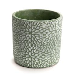 Cache pot campagne vert petit modèle -  Rond Pierre Amadeus 13.5x13.5 cm - vert pierre 3520071862354_0