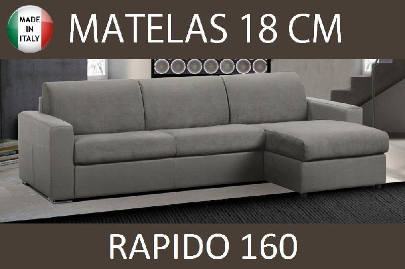 Canapé d'angle réversible convertible MASTER - Couchage 160x197 cm - Matelas 18 cm en microfibre gris silver_0