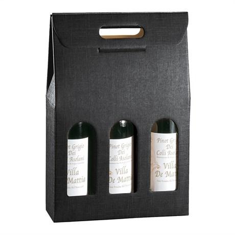 CARTON 3 BOUTEILLES 27X9X38.5 CM NOIR (VENDU PAR 30)