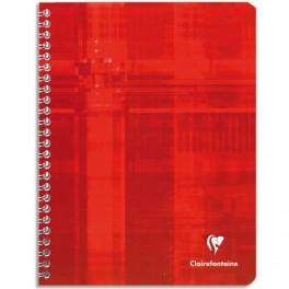 CLAIREFONTAINE CAHIER RELIURE SPIRALE 24X32 CM 100 PAGES PETITS CARREAUX PAPIER 90G