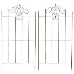 CLP Jeu de 2 treillages Paula 170 x 86 cm Marron antique - marron métal 322541_0