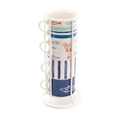 Coffret 4 tasses déjeuner Ariel -  Blanc Rond Porcelaine Amadeus 7.4x10.19 cm - blanc porcelaine 3520071882383_0