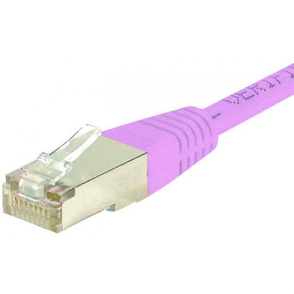 CORDON RJ45 CATEGORIE 6 S/FTP ROSE - 10 M