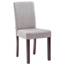 Décoshop26 - Chaise de salle à manger x1 design moderne en tissu gris clair et pieds en bois marron 10_0002030 - marron 3000250799225_0