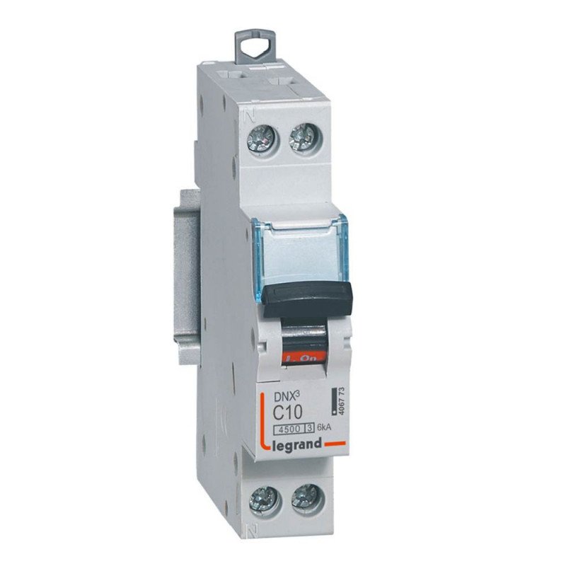 DISJONCTEUR DNX³ 4500 6KA BORNE À VIS 1 MODULE 1P+N 230V 10A - LEGRAND - 406773