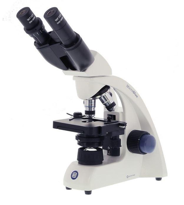 Microscope d'enseignement Euromex MicroBlue - modèles monoculaires et binoculaires avec objectifs multiples et éclairage LED_0