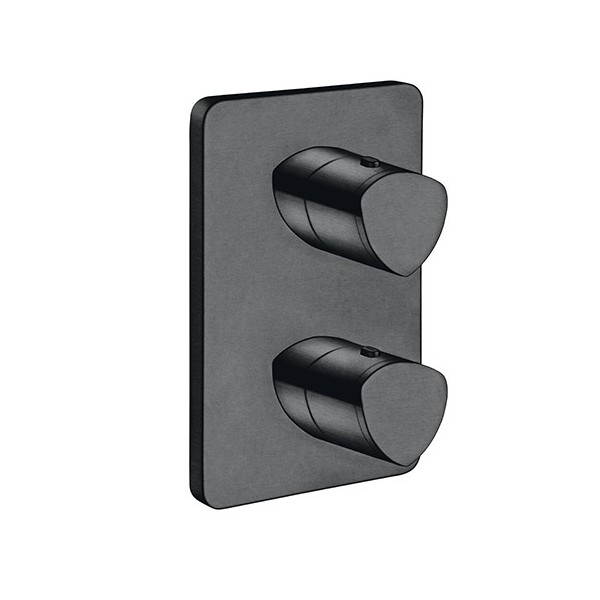 FACADE EXTERNE PROFILO LAITON THERMOSTATIQUE CHROME NOIR BROSSE ROBINETTERIE PROFILO - CRISTINA ONDYNA XF75275