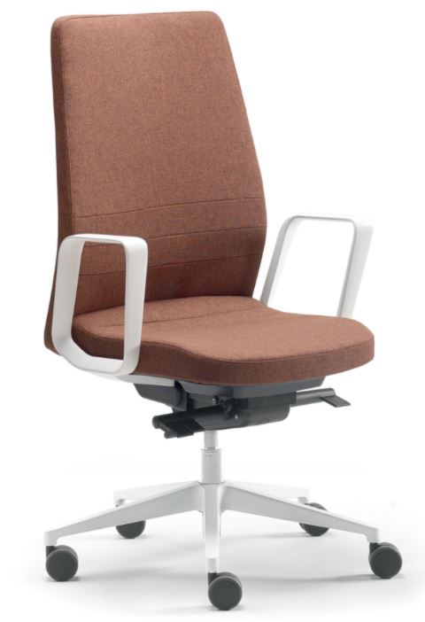 Fauteuil de direction Sokoa Eden 02 - mécanisme synchro plus - base métal blanc époxy - haut dossier sans têtière_0