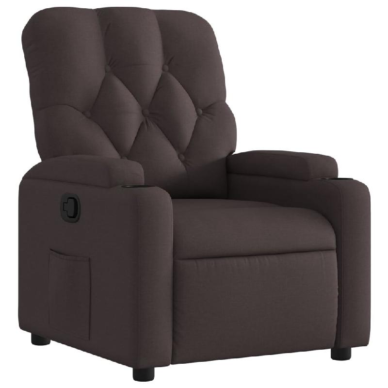 Fauteuil inclinable Marron foncé Tissu Modèle Lermontel - 372484_0