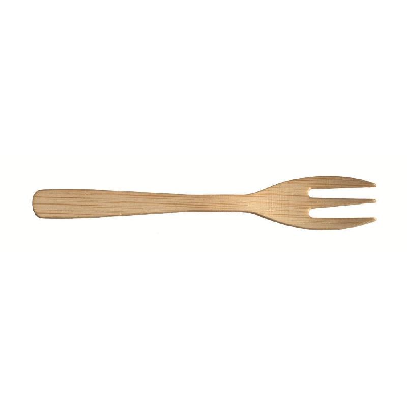 Fourchette 3 dents Bambou couleur naturelle 10cm - 2000_0