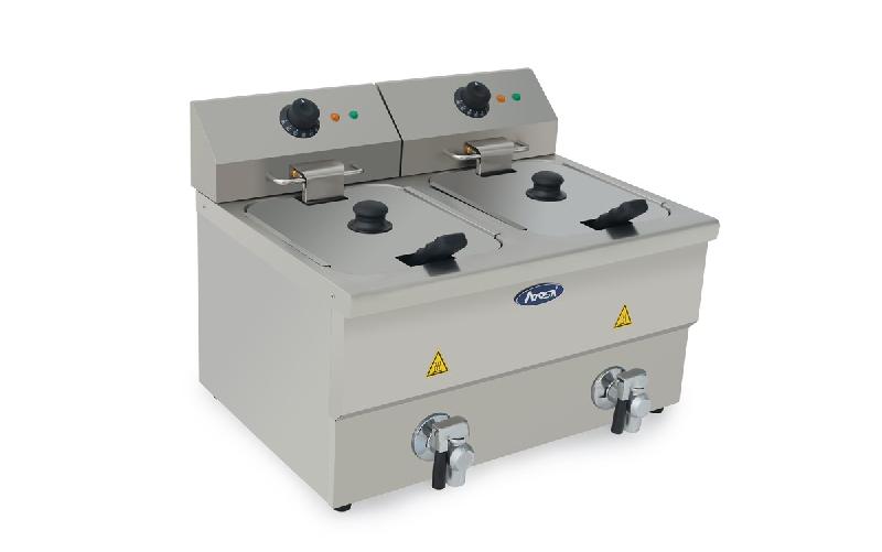 Friteuse électrique avec vidange 2x08L ATEF-08L-2 Atosa_0