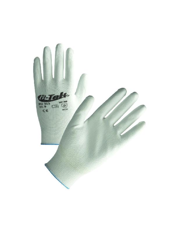 GANTS TRICOTÉS EN POLYESTER ENDUCTION POLYURÉTHANE BLANC T8 - 5071P T.08