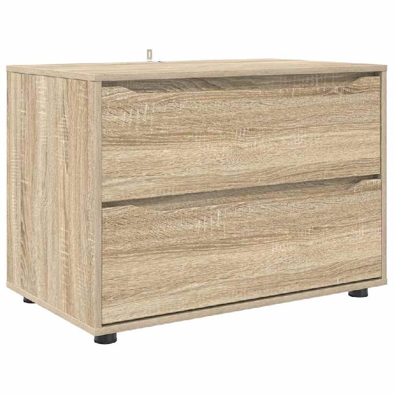 Helloshop26 - Armoire de rangement rectangulaire pratique minimaliste 80 x 48 x 57 cm en bois d'ingénierie chêne sonoma 02_0054593 - Bois massif 300_0