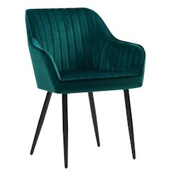 HELLOSHOP26 - Chaise de salle à manger fauteuil siège rembourrée avec accoudoirs largeur d'assise 49 cm pieds en métal revêtement en velours char_0