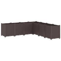 Helloshop26 - Jardinière bac lit surélevé plantes fleurs terrasse jardin 160 x 160 x 53 cm polypropylène marron 02_0037457 - 3000217817375_0