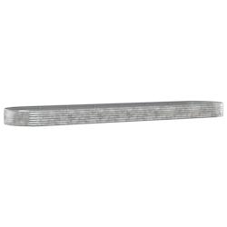 Helloshop26 - Jardinière bac lit surélevé plantes fleurs terrasse jardin de jardin acier enduit de poudre argenté Argent 02_0039697 - 3000218542153_0
