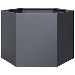 Helloshop26 - Jardinière bac lit surélevé plantes fleurs terrasse jardin hexagone 69 x 60 x 45 cm acier anthracite 02_0038648 - 3000214055183_0