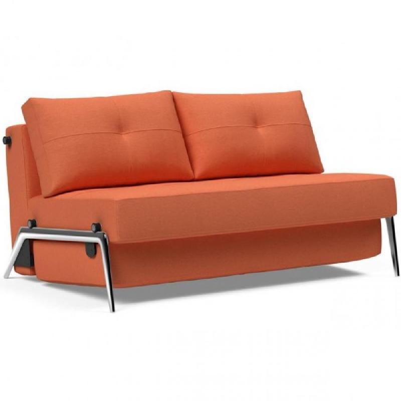 INNOVATION LIVING - Canapé design convertible Cubed 02 Alu 200x140 cm - Tissu rouille Argus_0