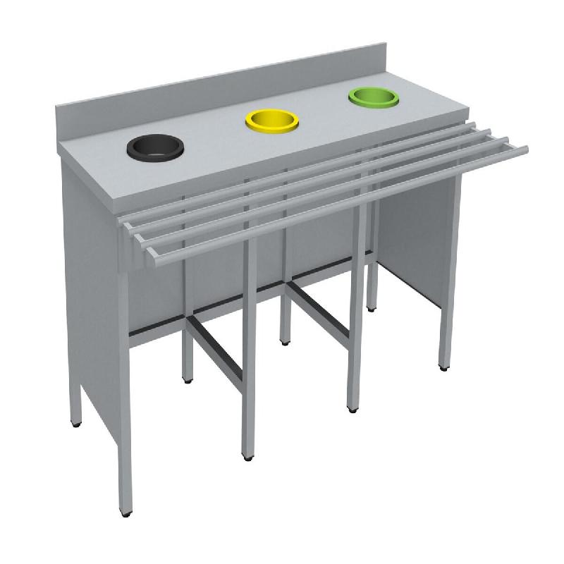 ITALCONCEPT L2G Meuble De Tri Inox 304, Sans Porte, Avec, 900 x 1800 x 600mm - 3616350138453_0