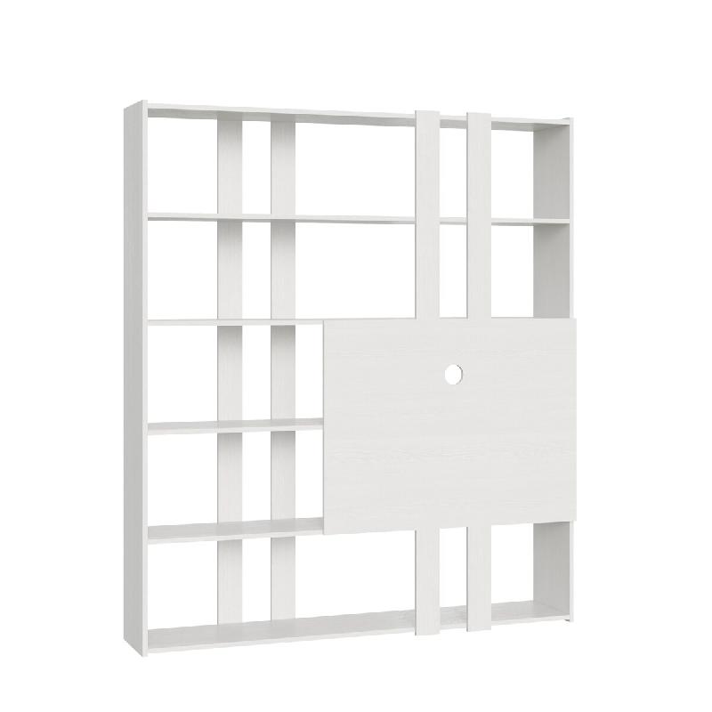 Itamoby Bibliothèque Ouverte Kato H Avec Panneau Meuble Tv En Frêne Blanc - blanc VE6HKT2FL4FCP-BF_0