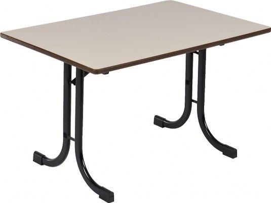 TABLE PLIANTE IDEAL PIÈTEMENT COURBE 120X80 CM CHANTS ABS COLORIS GRIS/NOIR - MANUTAN COLLECTIVITÉS