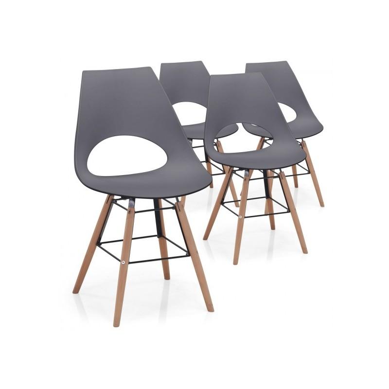 Paris Tiago Gris Scandinave 83cm De Chaises Foncé Lot 4 Prix e9WD2IEHY