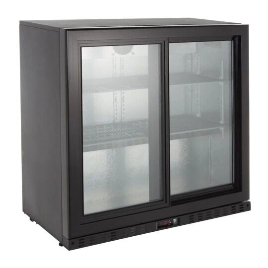 Matériel HORECA Frigo bar 2 portes LED portes coulissantes 197L - noir LG-198S_0