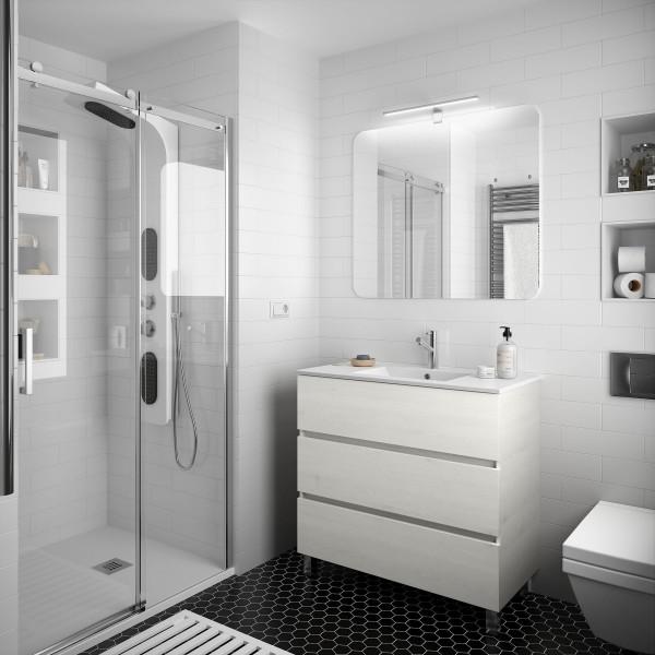 MEUBLE DE SALLE DE BAIN FUSSION LINE 900 3 TIROIRS SBIANCATO 897 X 868 X 450 MM - SALGAR 26571