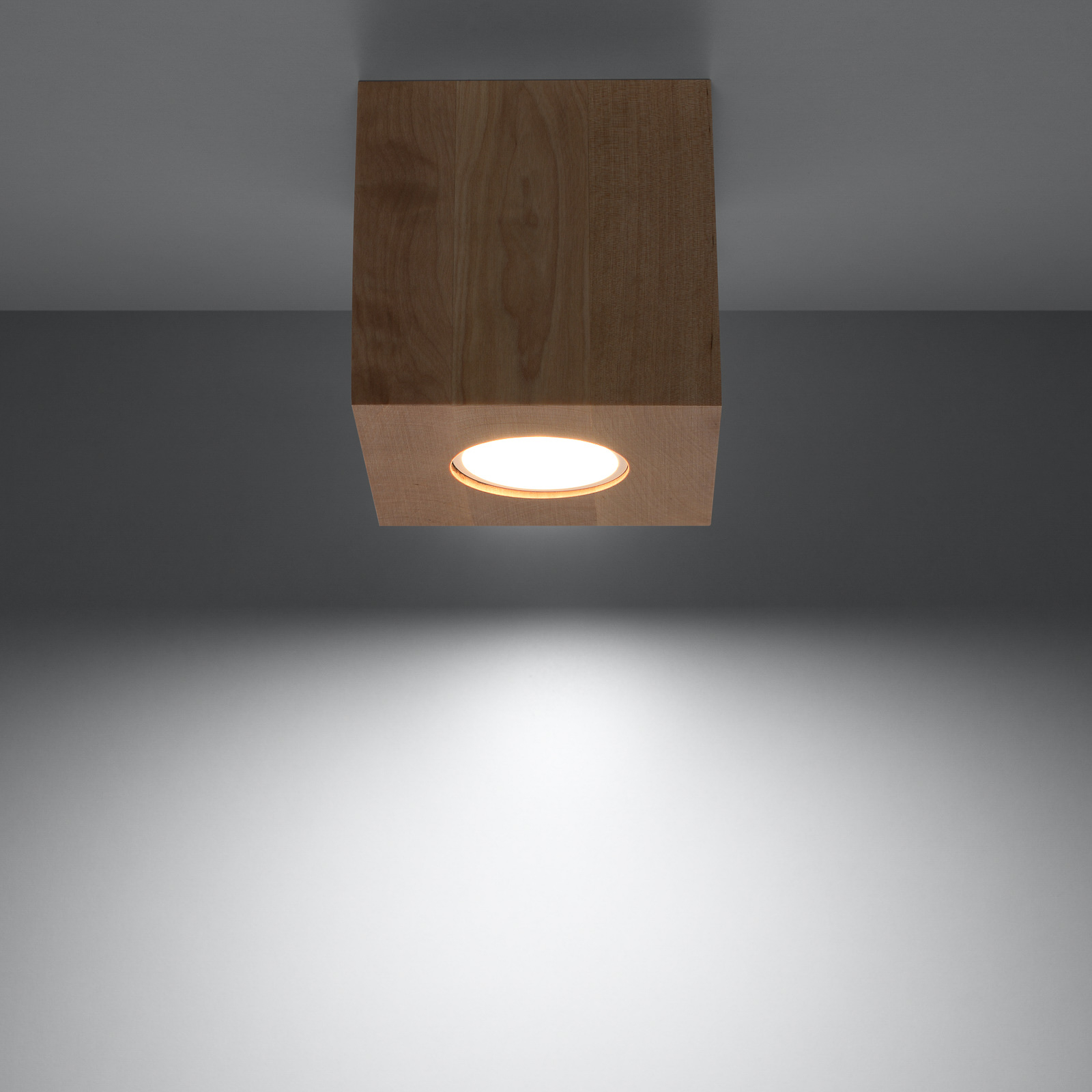 SOLLUX LIGHTING PLAFONNIER ARA EN FORME DE CUBE EN BOIS