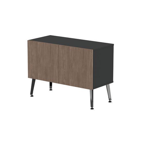 RANGEMENT BAS TENI LARG.120 CM 2 PORTES NOIR/NOYER - MBA