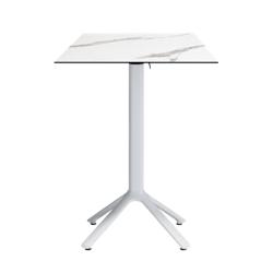 Restootab - Table haute pliable Nemo blanche pour extérieur marbre blanc 60x60 - blanc TB-NEMFF1-6060C-MB.BLA_0