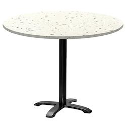 Restootab - Table ronde Ø110cm - modèle Bazila terrazzo cassata - blanc fonte 3760371512225_0