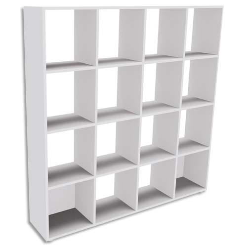 Simmob armoire cubic 16 cases ineo - dimensions : l160 x h163 x p30 cm coloris blanc perle_0