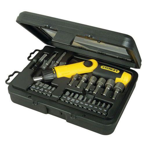 STANLEY 1 COFFRET TOURNEVIS PORTE-EMBOUTS PISTOLET ARTICULÉ À CLIQUET